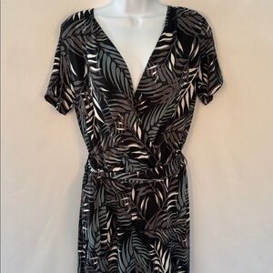 ❤️3/$30 Sandiva Palm Leaf Print Jumpsuit with Belt NEW